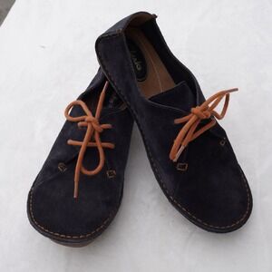 Clarks Artisan Womens Blue Suede Leather Lace Up Comfort Casual Shoes Size 7‎